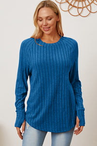 Thumbnail for Basic Bae Full Size Ribbed Thumbhole Sleeve T-Shirt