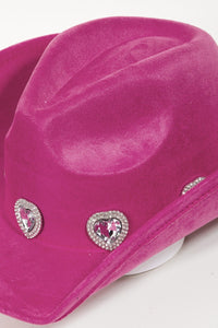 Thumbnail for Fame Rhinestone Pave Heart Cowboy Hat