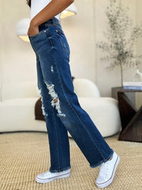 Thumbnail for Judy Blue Full Size Mid Rise Distressed Raw Hem Jeans