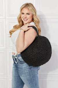 Thumbnail for Justin Taylor Beach Date Straw Rattan Handbag in Black