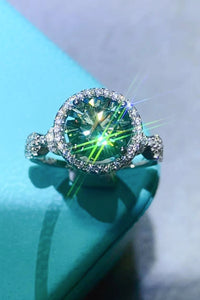 Thumbnail for 2 Carat Moissanite Emerald Green Ring