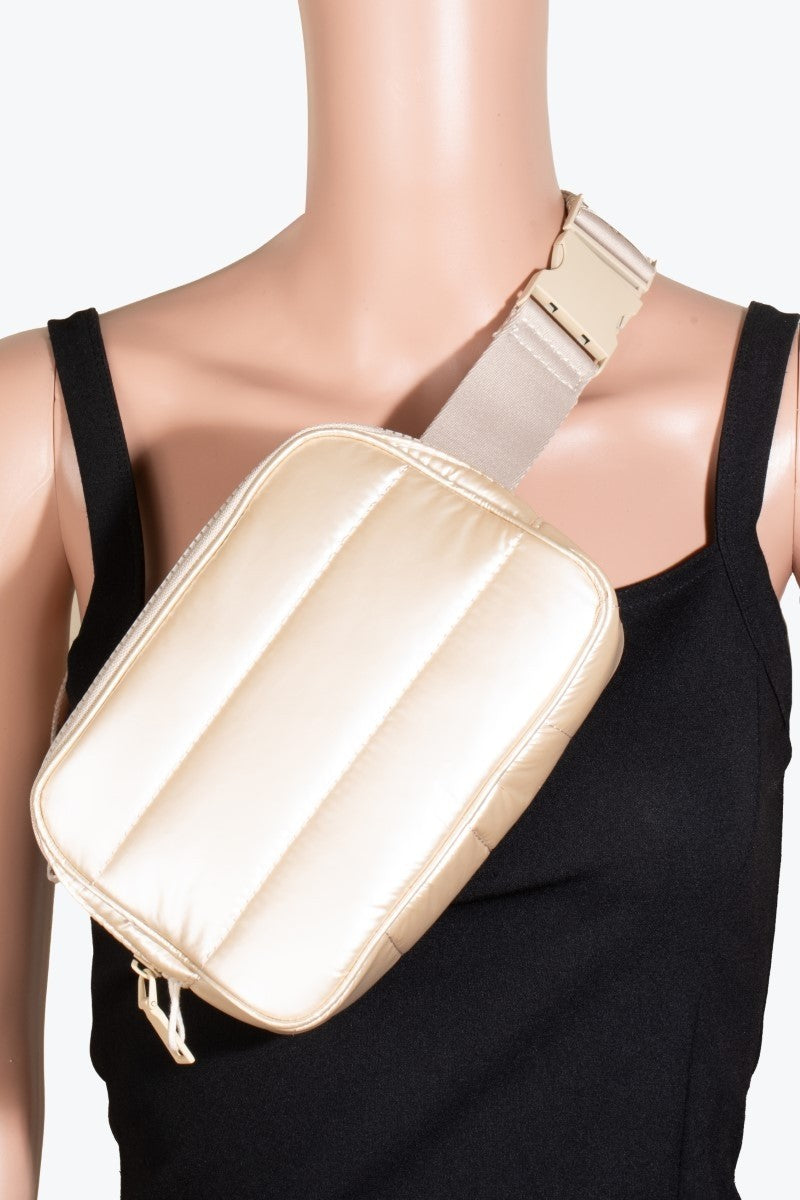 Fame Quilted Nylon Crossbody Bag