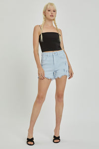 Thumbnail for RISEN Full Size High Rise Distressed Detail Denim Shorts