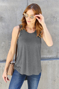 Thumbnail for Basic Bae Full Size Round Neck Curved Hem Tank