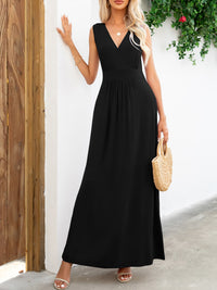 Thumbnail for Surplice Neck Sleeveless Maxi Dress