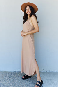 Thumbnail for Ninexis Good Energy Full Size Cami Side Slit Maxi Dress in Camel