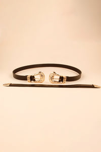 Thumbnail for Double Buckle PU Leather Belt