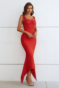 Thumbnail for Ruched Sweetheart Neck Hem Detail Dress