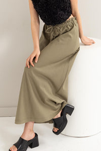 Thumbnail for HYFVE Drawstring Washed Linen Maxi Skirt