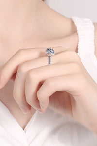 Thumbnail for 2 Carat Moissanite Square Halo Ring