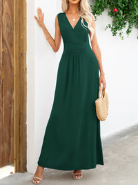 Thumbnail for Surplice Neck Sleeveless Maxi Dress