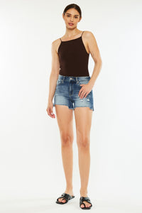 Thumbnail for Kancan High Waist Raw Hem Denim Shorts