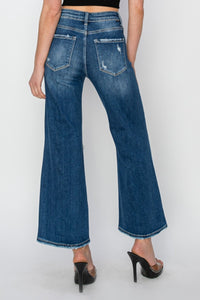 Thumbnail for Risen Full Size High Rise Patch Detailed Wide Leg Crop Jeans