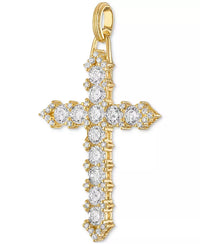 Thumbnail for Cubic Zirconia Cross Pendant in 14K Gold-Plated Sterling Silver