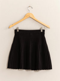 Thumbnail for HYFVE High Waist Knit Pleated Flare Mini Skirt