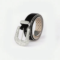 Thumbnail for PU Leather Inlaid Rhinestone Belt