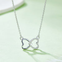 Thumbnail for Moissanite 925 Sterling Silver Heart Bow Necklace