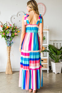 Thumbnail for Striped Sleeveless Maxi Dress