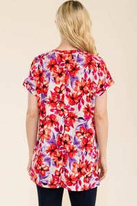 Thumbnail for Celeste Full Size Round Neck Short Sleeve Floral T-Shirt