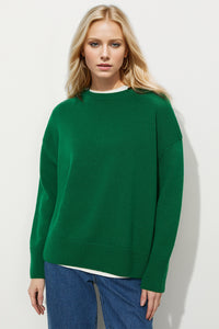 Thumbnail for Basic Bae Round Neck Dropped Shoulder Long Sleeve Sweater