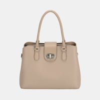 Thumbnail for David Jones PU Leather Twist-Lock Tote Bag