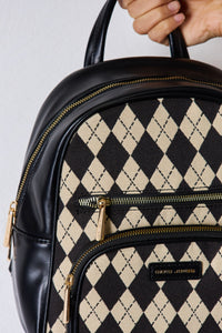 Thumbnail for David Jones Argyle Pattern PU Leather Backpack