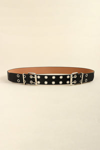 Thumbnail for PU Leather Two Row Eyelet Belt