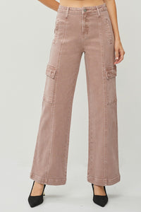 Thumbnail for RISEN Full Size High Rise Wide Leg Cargo Jeans