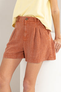 Thumbnail for HYFVE High Waist Pleated Linen Shorts