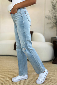 Thumbnail for Judy Blue Full Size High Waist Distressed Straight Jeans