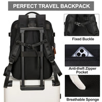 Thumbnail for Travel Backpack for Women Men Expandable Extra Large Carry on Backpack with Shoe Pouch Water Resistant 15.6 Inch Laptop Backpacks Flight Approved Casual Daypack for Weekender Hiking, Black