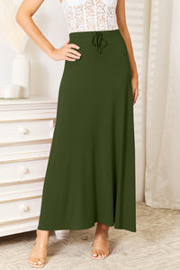 Thumbnail for Double Take Full Size Soft Rayon Drawstring Waist Maxi Skirt