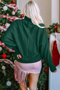 Thumbnail for Double Take Full Size Merry Christmas Turtleneck Long Sleeve Sweater