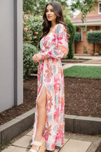 Thumbnail for Plus Size V-Neck Printed Slit Dress