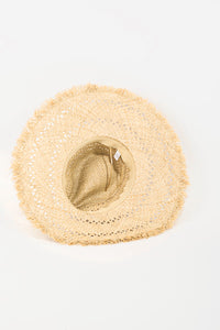 Thumbnail for Fame Openwork Raw Hem Weave Hat