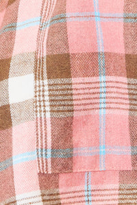 Thumbnail for Double Take Plaid Collared Neck Long Sleeve Button-Up Shirt