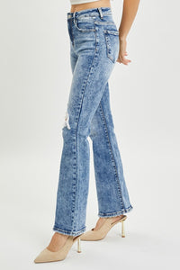 Thumbnail for RISEN Full Size High Rise Distressed Flare Jeans