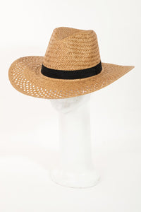 Thumbnail for Fame Basket Weave Straw Sun Hat