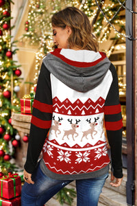 Thumbnail for Double Take Full Size Christmas Drawstring Long Sleeve Hoodie