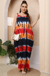 Thumbnail for Plus Size Tie-Shoulder Maxi Dress