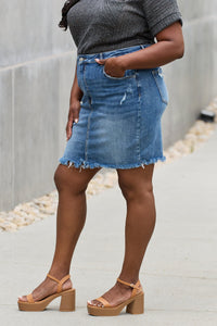 Thumbnail for RISEN Amelia Full Size Denim Mini Skirt