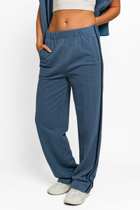 Thumbnail for Le Lis High Waisted Side Stripes Straight Track Sweatpants