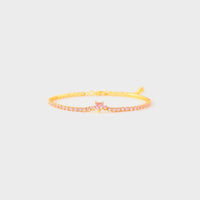 Thumbnail for Heart Shape Inlaid Zircon 18K Gold-Plated Bracelet