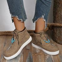 Thumbnail for Tied Bead Trim Platform Sneakers