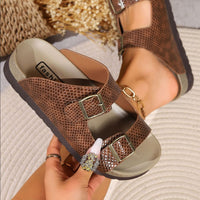 Thumbnail for PU Leather Buckle Sandals