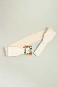 Thumbnail for Multicolored Leaf Buckle Elastic Belt