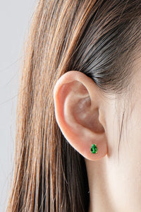 Thumbnail for Lab-Grown Emerald Stud Earrings