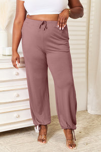 Thumbnail for Basic Bae Full Size Soft Rayon Drawstring Waist Pants with Pockets