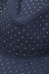 Thumbnail for Fame Rhinestone Wide Brim Denim Hat