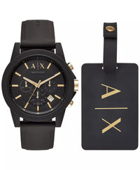 Thumbnail for Men'S Chronograph Black Silicone Strap Watch 45Mm Gift Set